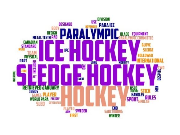Ice Sledge Hockey Typography Sticker